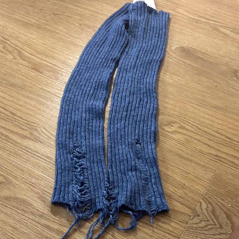 Source Unknown Blue Ribbed Leg Warmers